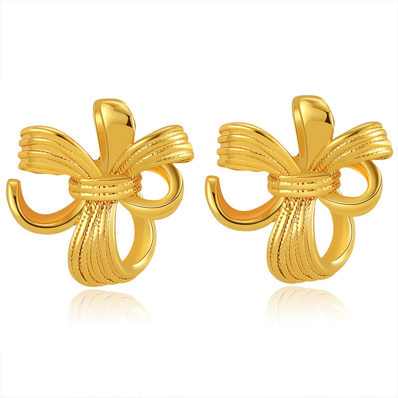 3D Stereo Design Bow Stud Earrings