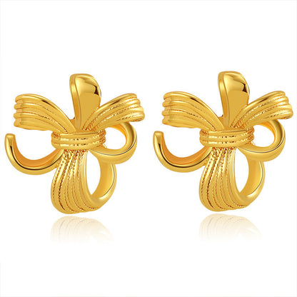 3D Stereo Design Bow Stud Earrings
