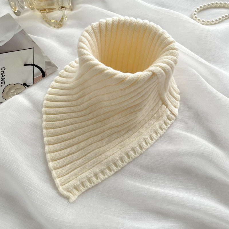 Solid Color High Collar Warm Knit Scarve