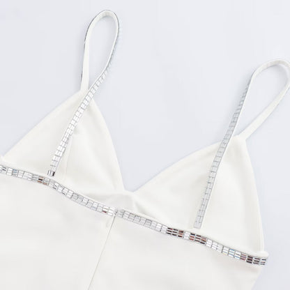 Trendy White Spaghetti Strap Maxi Dresses