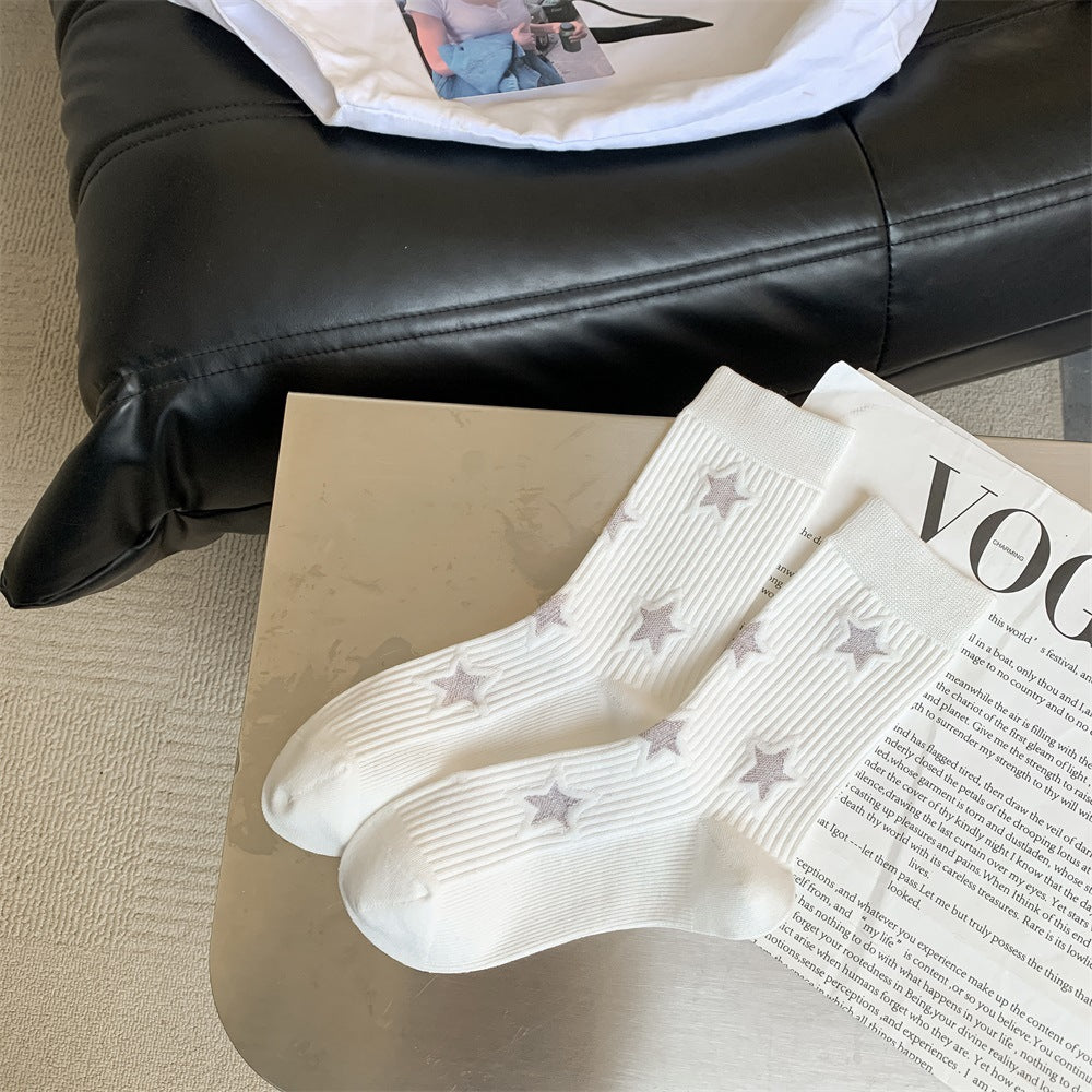 Star Simple Ribbed Daily Socks