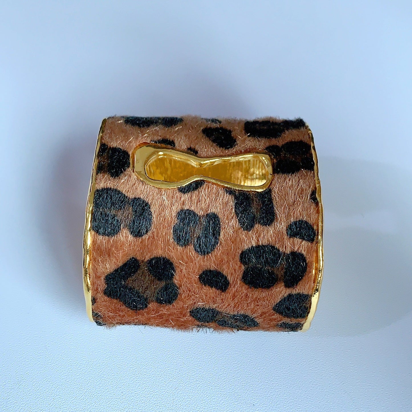 Leopard Print Wide Open Cuff Bracelet