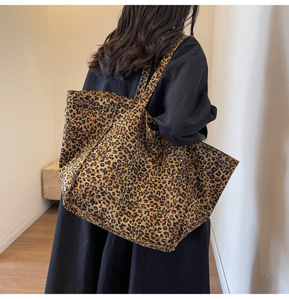 Leopaed Print Shoulder Bag Large Capacity Tote Bag