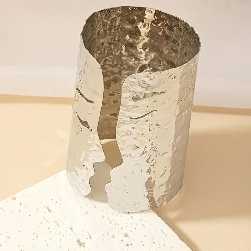 Simple Human Face Open Arm Cuff