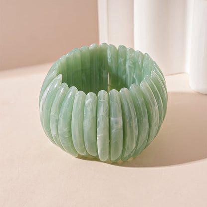 Vintage Acrylic Swoosh Geometric Bracelet