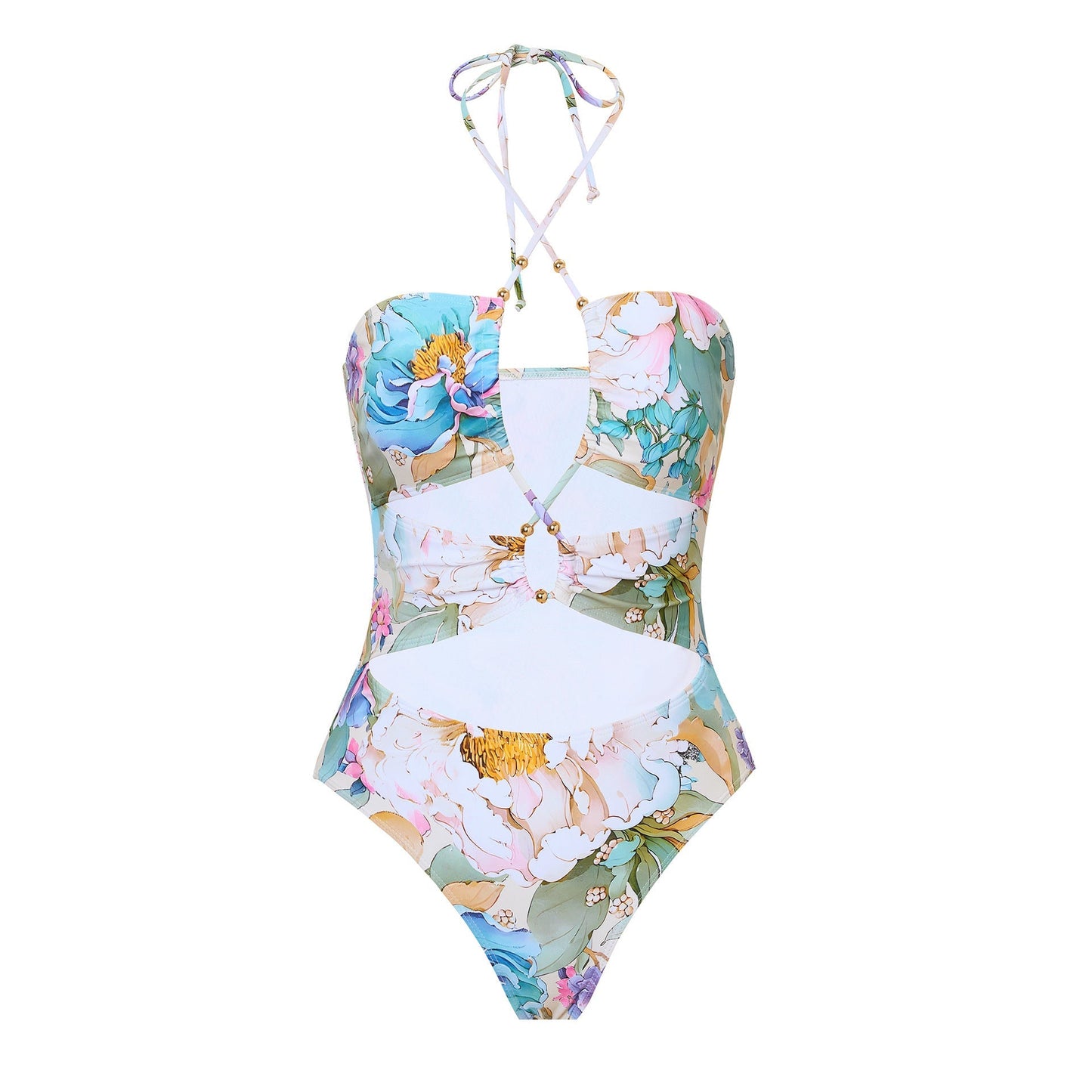 Simple One Piece Swimsuit with Cover Up