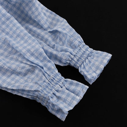 Elegant Plaid Long Sleeve A-Line Dress