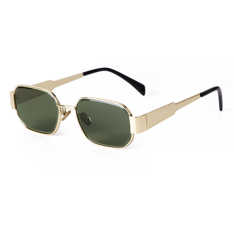 Retro Geometric Metal Frame Sunglasses