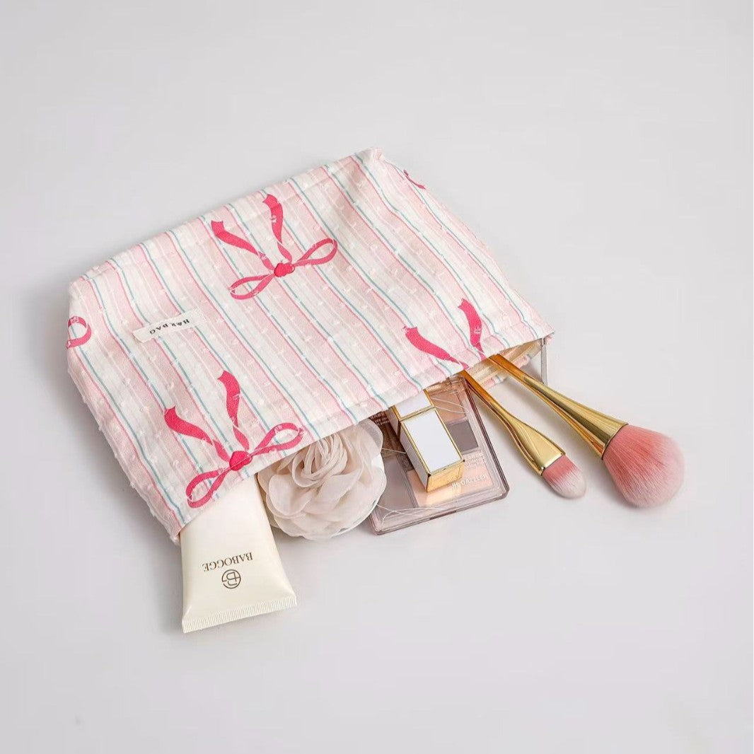 Cute Flower Printed Cotton Makeup Bag
