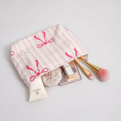Cute Flower Printed Cotton Makeup Bag