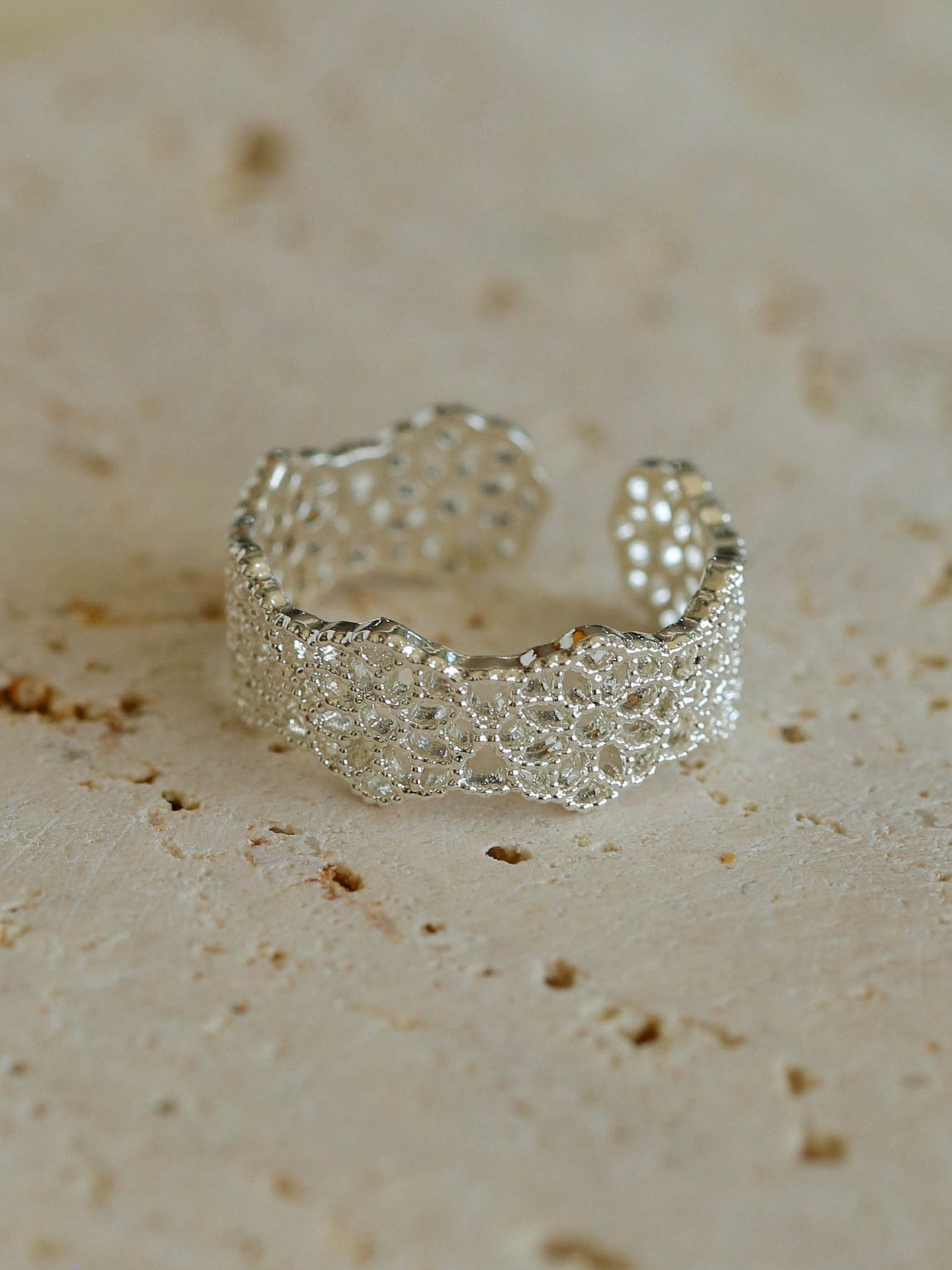 Vintage Lace Hollow Out Open Adjustable Ring