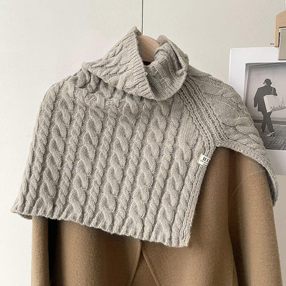 Twist Solid Color Split Pullover Knit Scarve