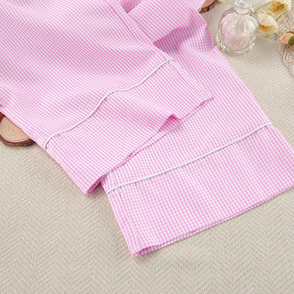 Color Block Plaid Loungewear Pajamas Set