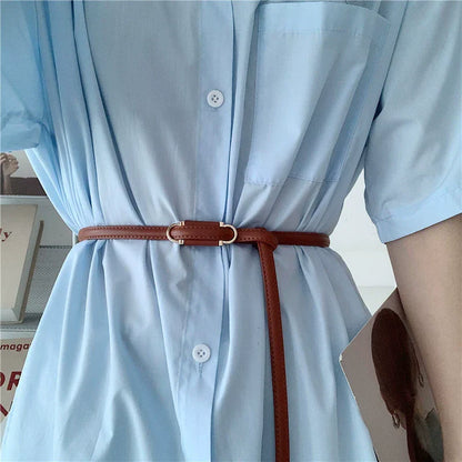 Simple Elegant Leather Slim Belt