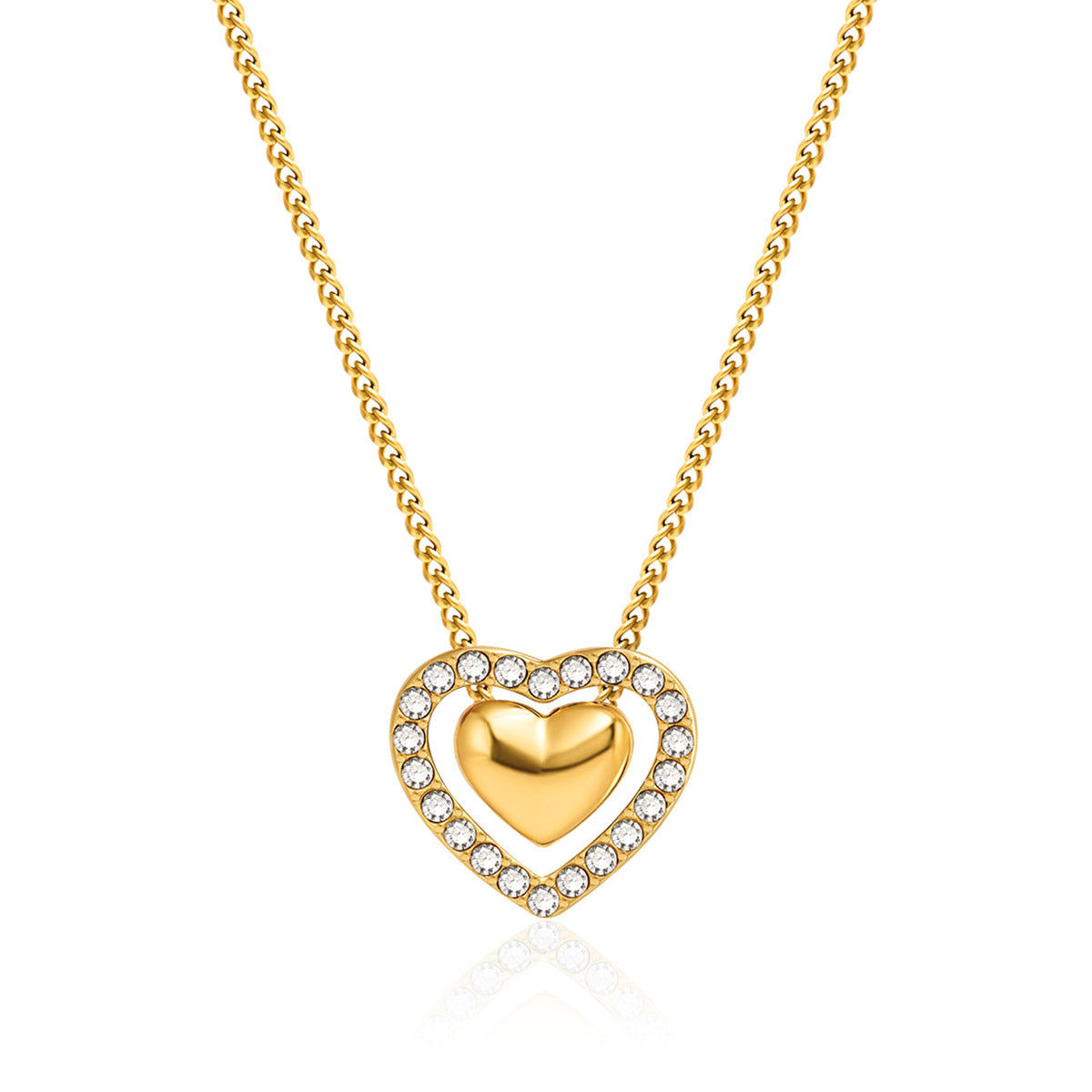 Trendy Hollow Heart Stainless Steel Necklace