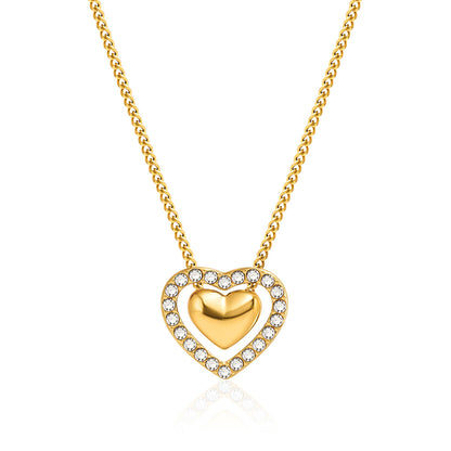 Trendy Hollow Heart Stainless Steel Necklace