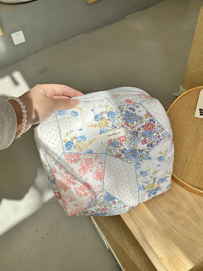 Floral Print Simple Sweet Coametic Bag