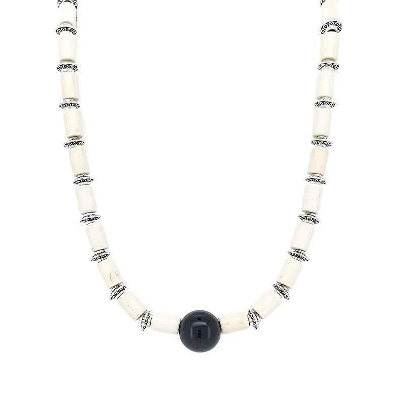 Minimalist White Turquoise Beaded Choker Necklace