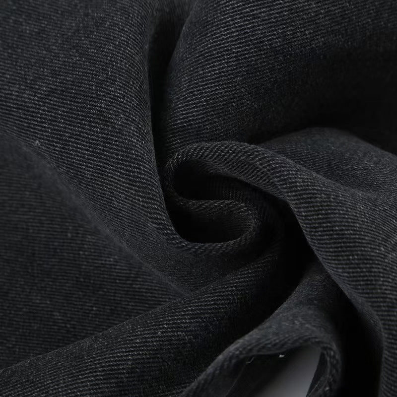 Distressed Washed Rhinestone Loose Jeans