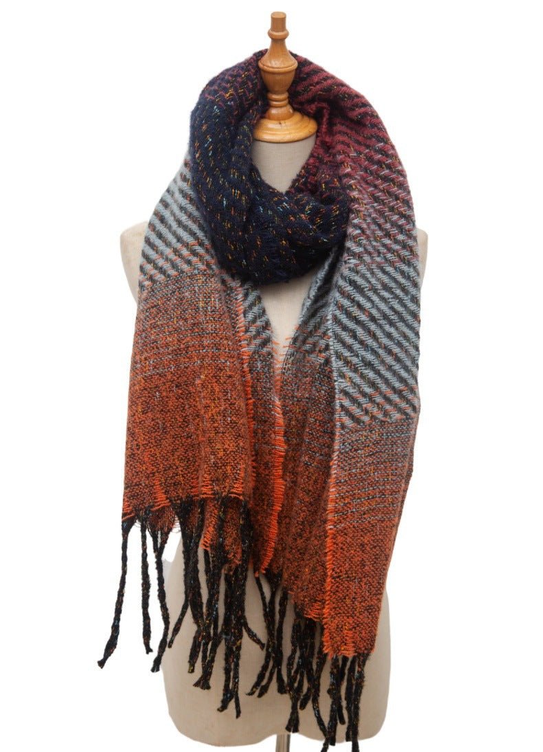 Gradient Color Tassel Soft Scarves