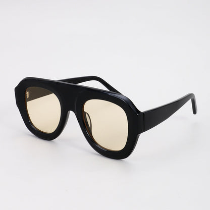 Retro Oversized Square Acetate Sunglasses