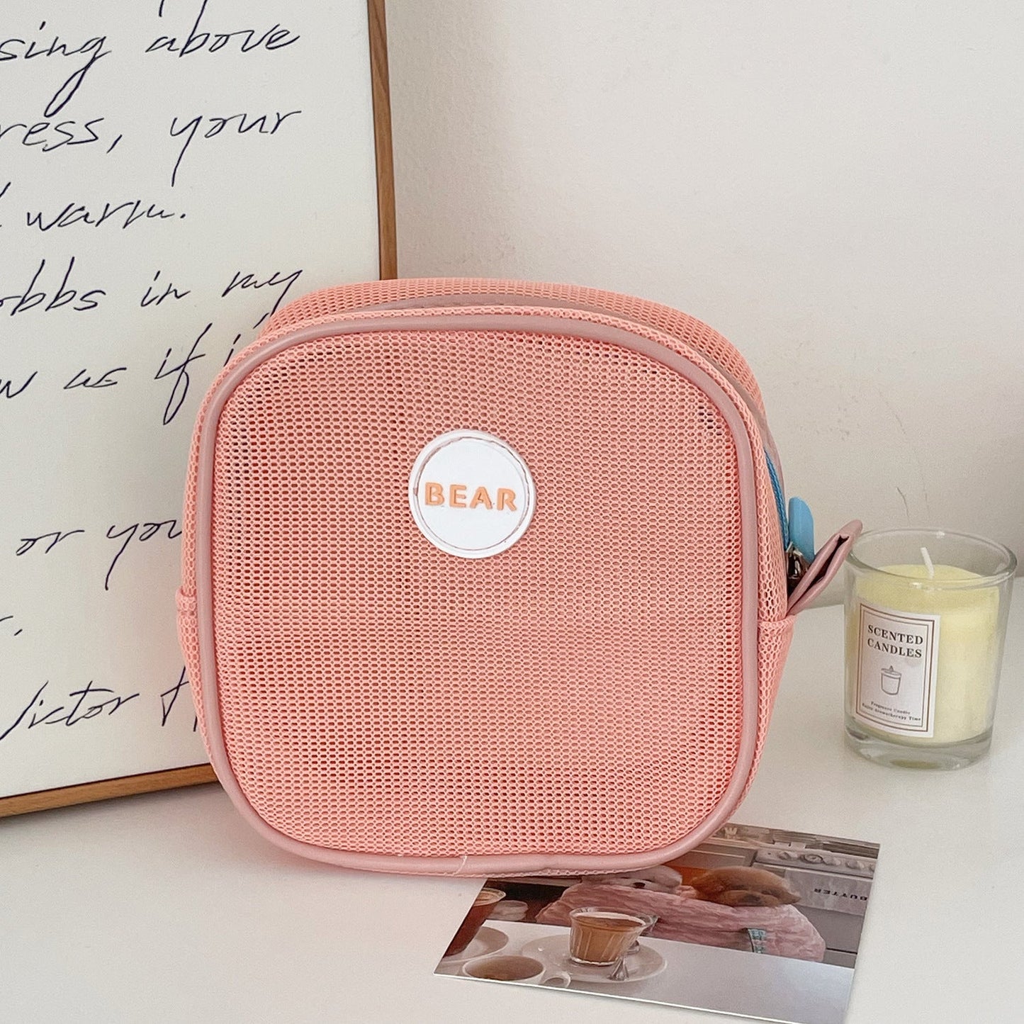 Square Solid Color Mini Make Up Bags