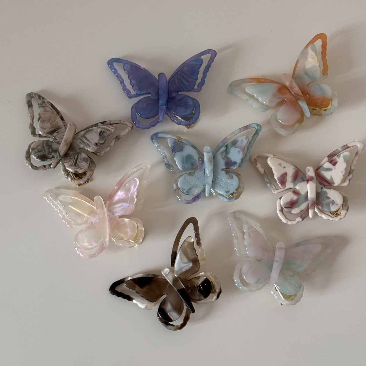 Elegant Iridescent Butterfly Acetate Hair Clip