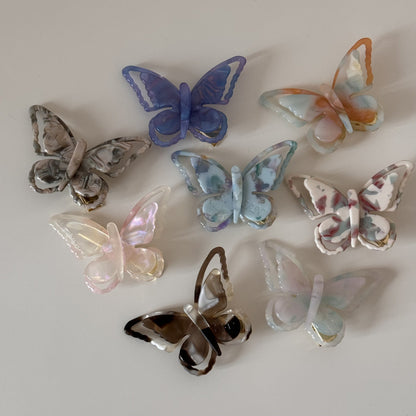 Elegant Iridescent Butterfly Acetate Hair Clip