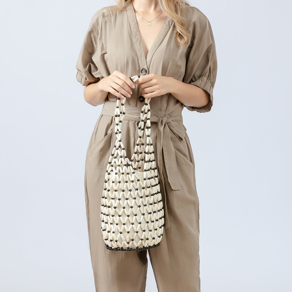 Hallow Wooden Bead Handmade Bags