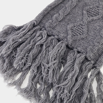 3PCS Solid Color Twist Tassel Hat & Scarf Sets