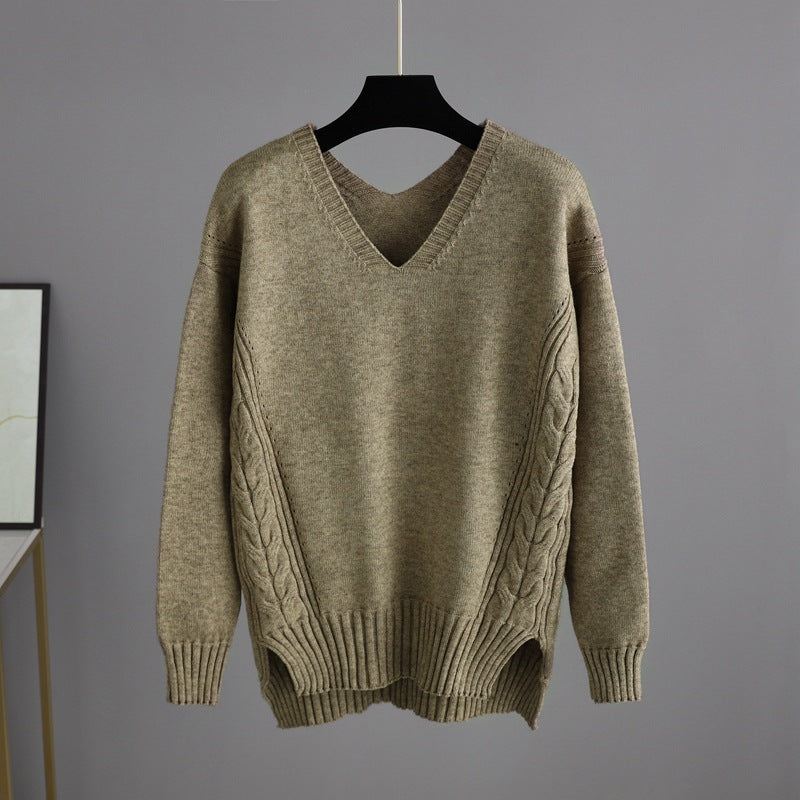 2+ V-Neck Side Split Knit Sets