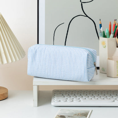 Color Block Striped Makeup Pencil Pouch