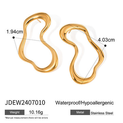 Irregular Simple Line Stud Earrings