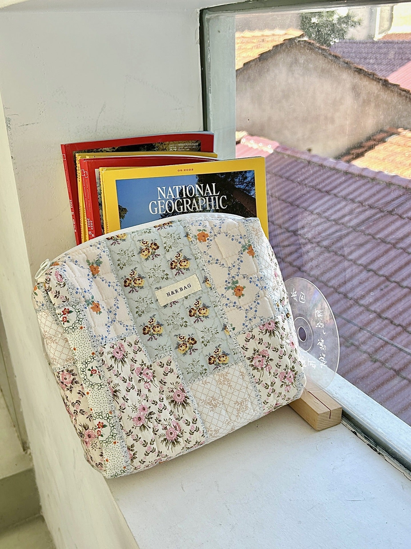 Floral Print Simple Sweet Coametic Bag