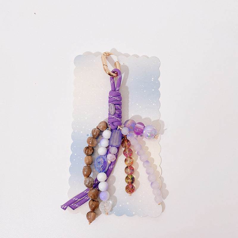 Cute Color Block Beaded Keychain Bag Charm