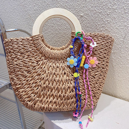 Cute Flower Braided Keychain Bag Charm