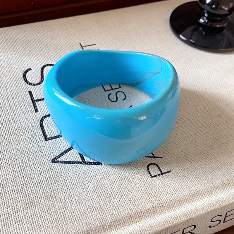 Multi-color Wide Irregular Simple Acrylic Bracelets