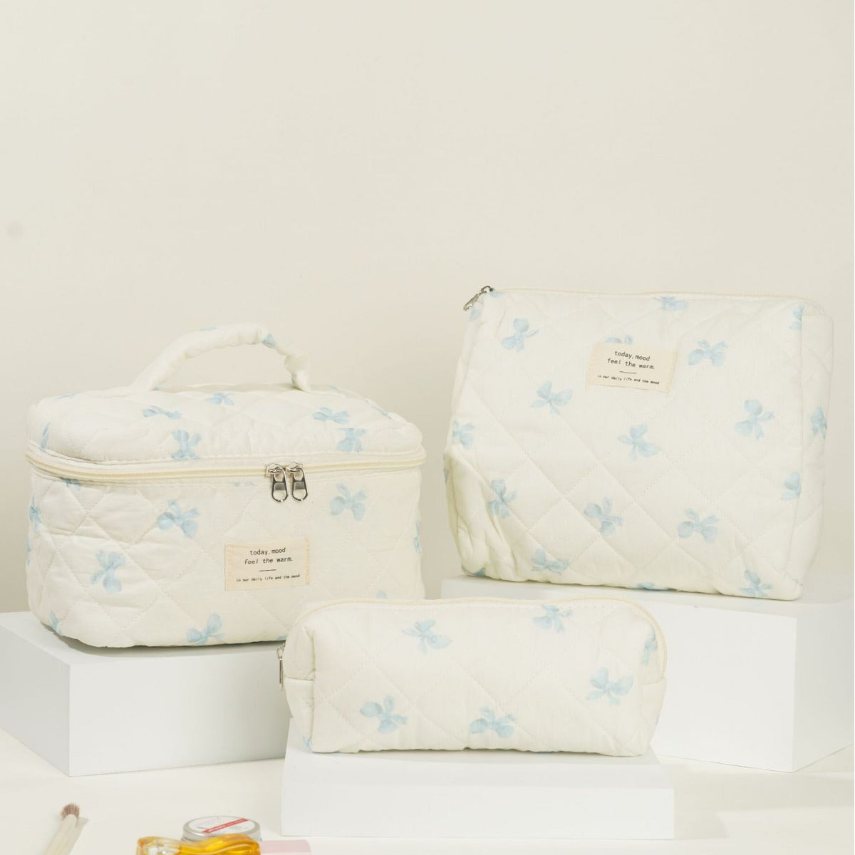 Butterfly Floral Print Puffer Make Up Bag