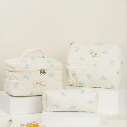 Butterfly Floral Print Puffer Make Up Bag