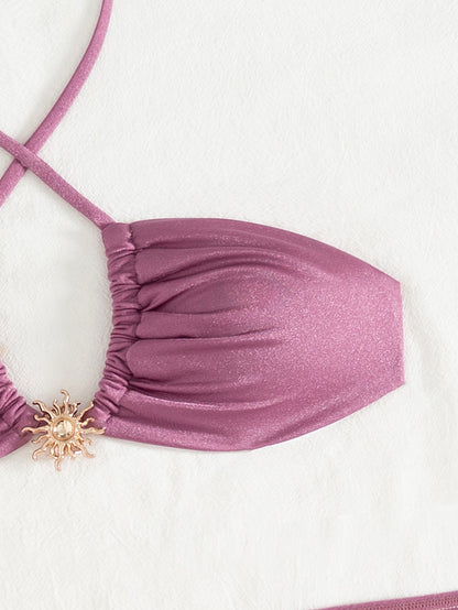 String Halter Bikini Bottom with Cover