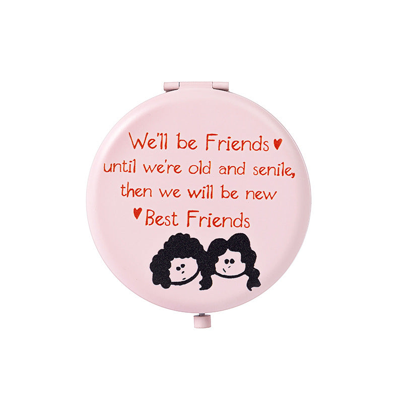 Pink Print Mini Foldable Makeup Mirror