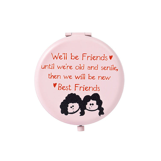 Pink Print Mini Foldable Makeup Mirror