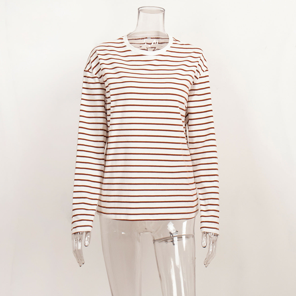 Striped Color Block Simple Loose T-Shirt