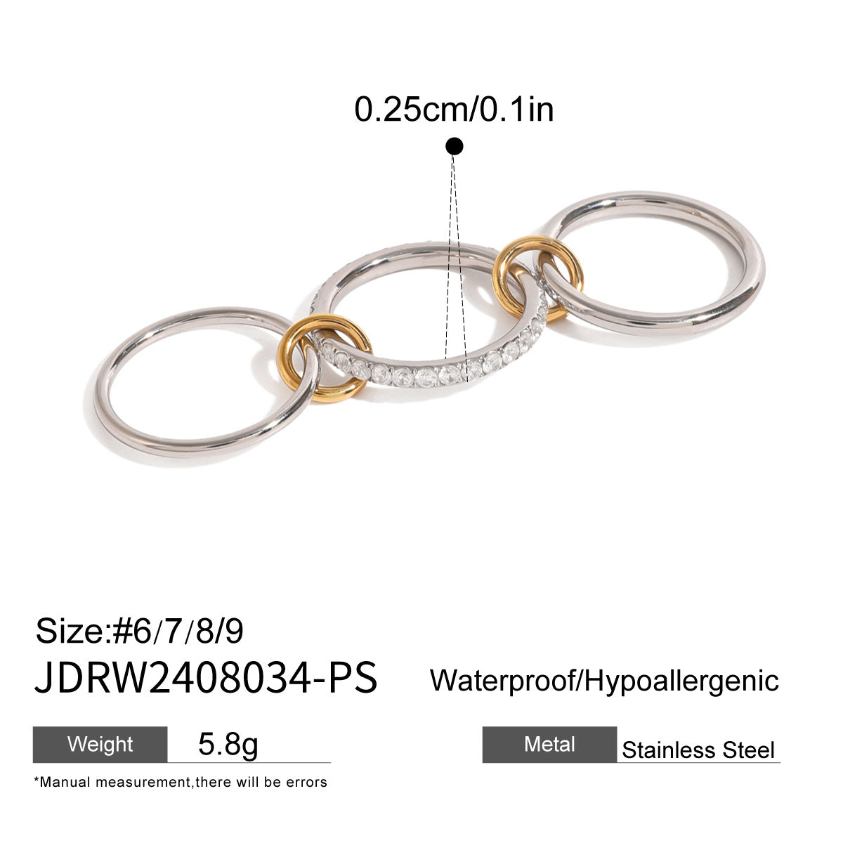 Pearl Zircon Layered Single Ring