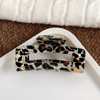 Vintage Leopard Large Square Hair Claws