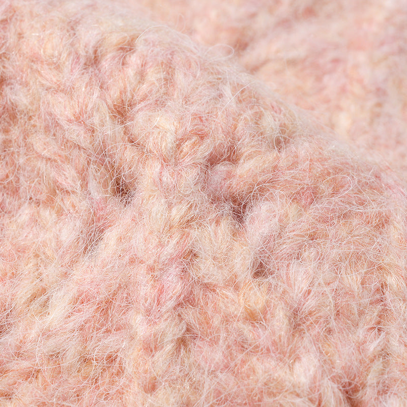 Solid Color Jacquard Knit Beanie