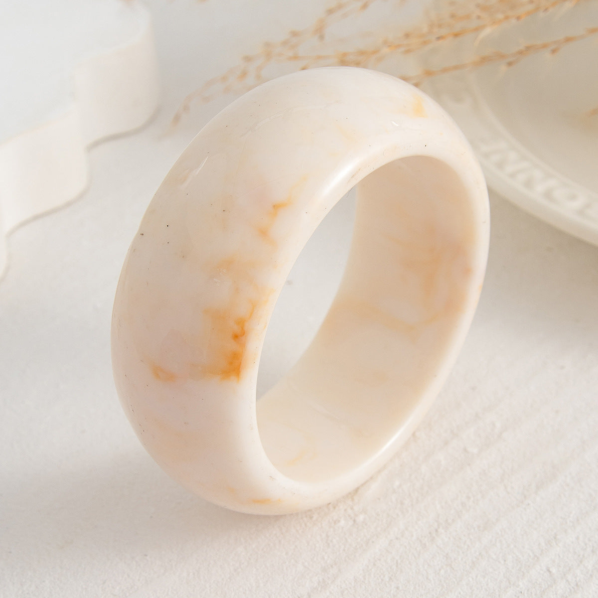 Wide Smooth Steet Acrylic Bracelets