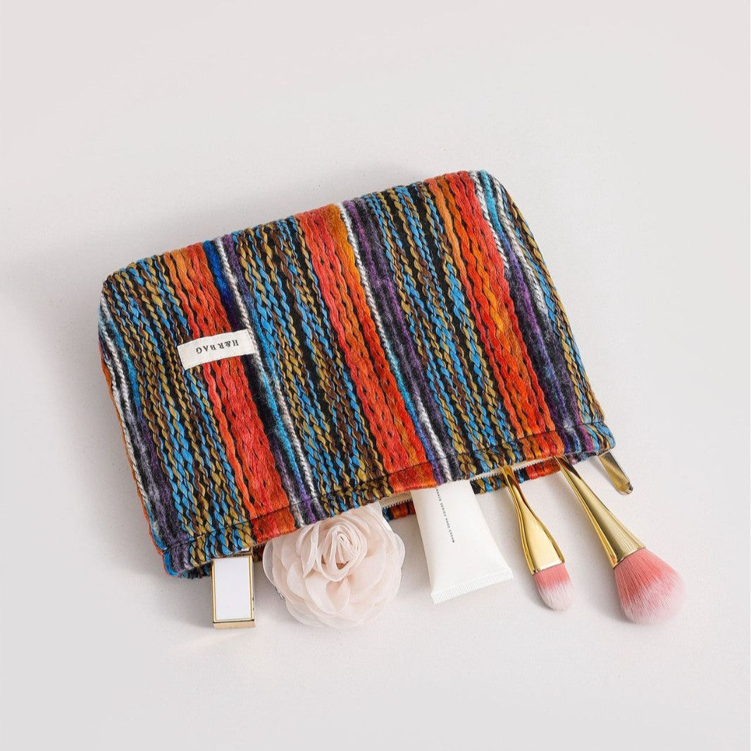 Vintage Knitted Travel Makeup Bag