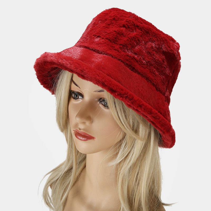 Simple Solid Color Thicken Winter Bucket Hat