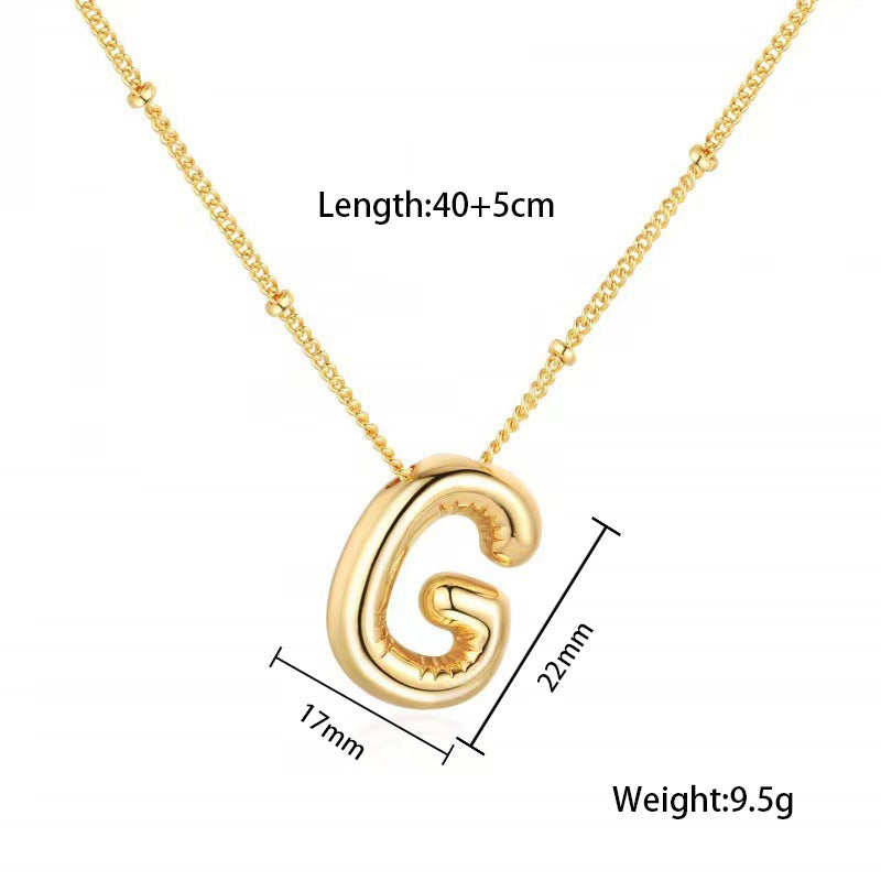 Gold Plated Letter Pendant Necklace